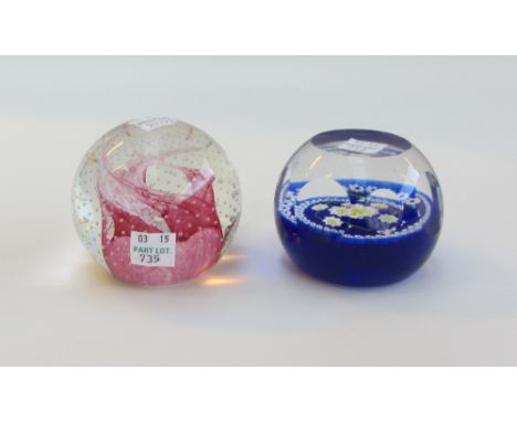 Eight Caithness glass paperweights, including; Reflections no.3 (Collectors Club), Reflections 91, Cauldron, Loop the Loop, a