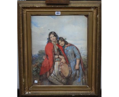 Circle of Paul Falconar Poole, Sisters, watercolour, 48cm x 36cm. 