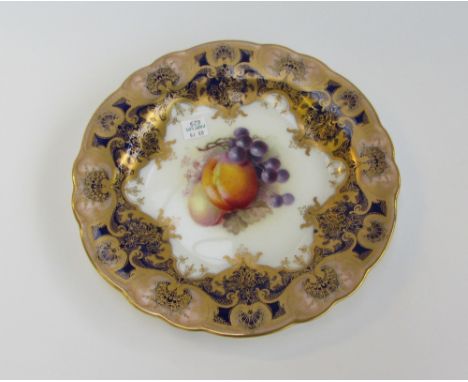 A set of 8 Royal Worcester fruit painted plates, circa 1912, eight by William Ricketts and two by Frank Roberts, each painted