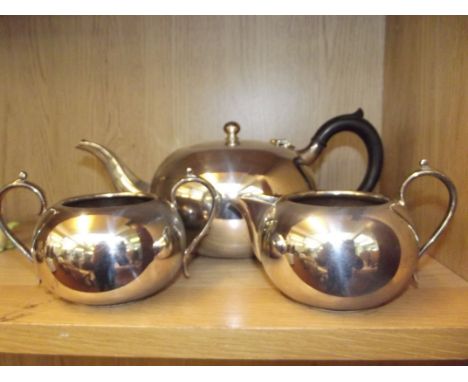 Silver plated three piece tea service