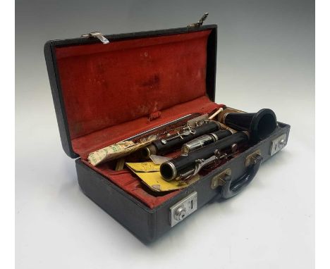 A cased clarinet.