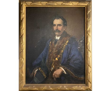 William Banks FORTESQUE (1850-1924) Portrait of William Sparrow Harrison, Mayor of St Ives, Cornwall, 1914-1916, half-length 