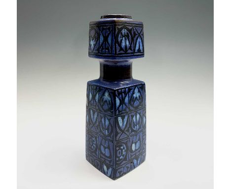 A Royal Copenhagen Fajance for Fog &amp; Morup table lamp base designed by Nils Thorup, stamped and printed marks including c