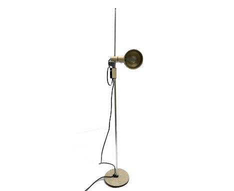 A mid-century adjustable reading lamp. Overall height 121cm.