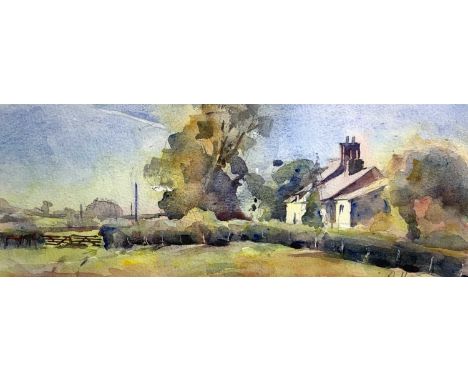 Paul HOARE (20th/21st Century Cornish School) 'Evening Light, Cornwall Farmhouse'WatercolourSignedInscribed as titled on prin
