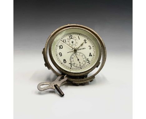 A Russian two-day marine chronometer, the 10cm dial signed NMEHN KNPOBA and numbered 5473, with gimbal mount, lacks case, tot