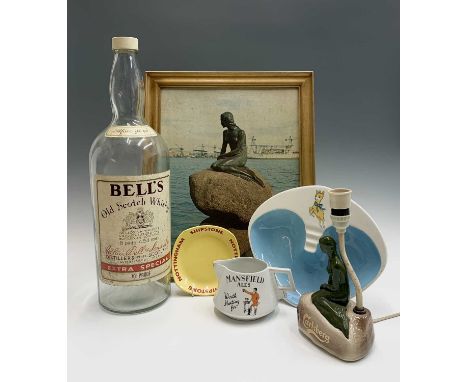Breweryana/Advertising - A 'Carlsberg' table lamp base modelled as the Little Mermaid of Copenhagen, height 24cm, a print of 