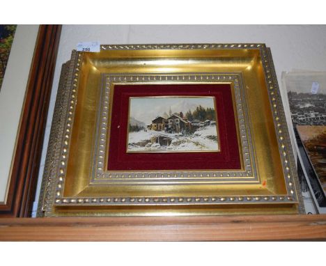 Pair of oleograph studies in gilt frames