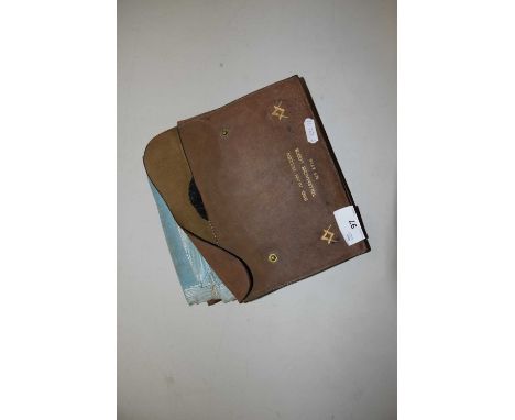Masonic sash in leather case