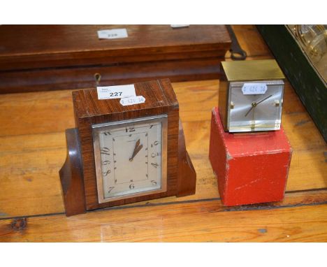 Vintage Swiza bedside clock and a further Frodsham mantel clock