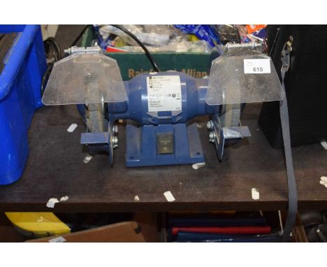 A bench grinder