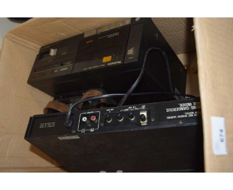 Mixed Lot: Vintage volt meter and vintage Technics stereo items
