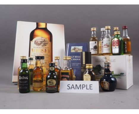 A quantity of whisky miniatures, including a boxed Glencadam 15-year single malt, an Ardbeg 17-year old, a Loch Lomond Malt S