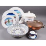 A pair of Paloma Picasso coffee cups and saucers, a Villeroy and Boch naive Christmas part service
