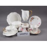 A quantity of mostly Royal Crown Derby "Derby Posies" pattern teawares, and a Copeland white