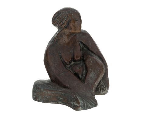 OTTO GUTFREUND (CZECH 1889-1927) Seating Woman,  bronze height: 17 cm (6 3/4 in.) signed on bottom PROVENANCEGrosvenor Galler