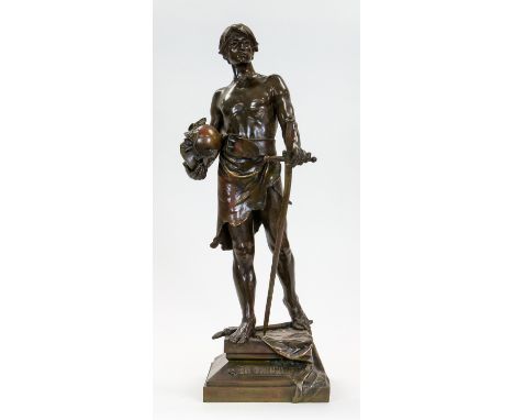 ANTOINE BOFILL (SPANISH 1875-1921) En triomphe,  bronze with dark brown patina overall height: 76 cm (29 7/8 in.) signed and 