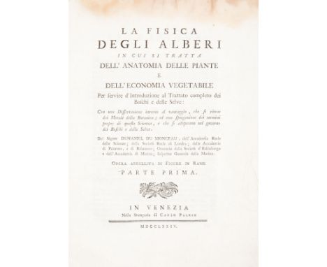 Duhamel du Monceau Henri Louis. La fisica degli alberi in cui si tratta dell'anatomia delle piante e dell'economia vegetabile