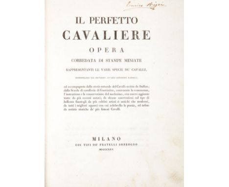 Locatelli Antonio. Il perfetto cavaliere opera corredata di stampe miniate rappresentanti le varie specie de' cavalli, incomi