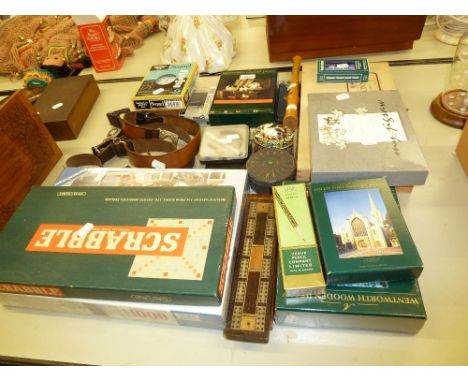 MINOR COLLECTABLE'S TO INCLUDE; GIRL GUIDES BELTS, SCISSORS, TORCHES, WHISTLE, RECORDER, JIGSAWS, BOARD GAMES ETC.... 