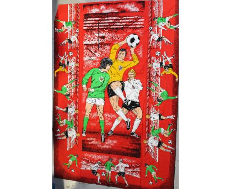 A George Best vintage bead spread featuring George Best in his Ireland top going around England's defenders, approx 250 x 170