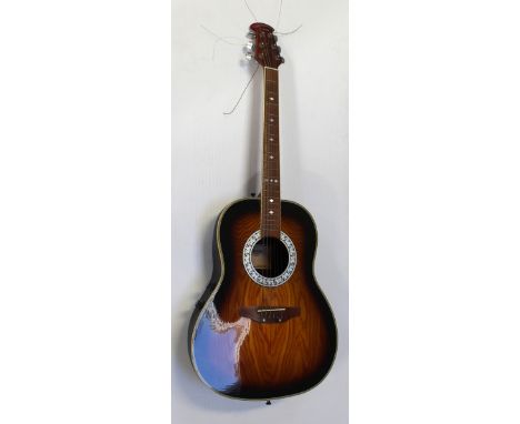 A Tanglewood semi-acoustic rounded back guitar, length 104cm.