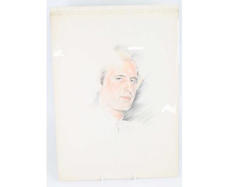 A portrait of Steve Harley, pencil sketch on artists board, artwork used for the front cover of Steve Harley's 1992 third stu