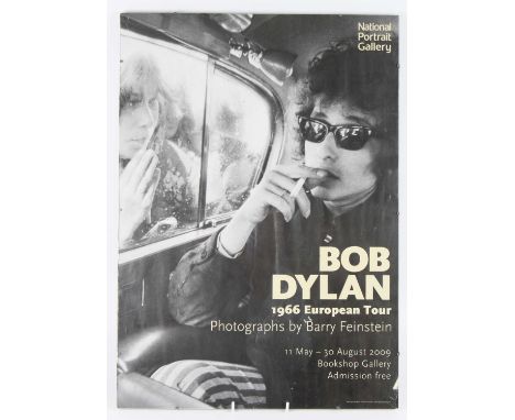 A poster for the National Portrait Gallery Bob Dylan 1966 European Tour, an exhibition of photographs taken by Barry Feinstei