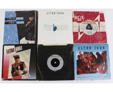 A large collection of assorted 7" singles to include Elton John - Nikita, Blue Eyes, That's Why They Call It The Blues, Who W