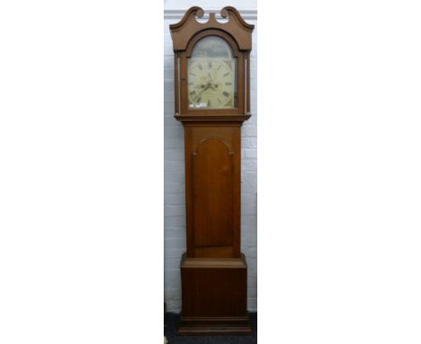 An 18th/19th century oak-cased  eight day longcase clock. The painted dial inscribed Ipswich. 208 cm high.