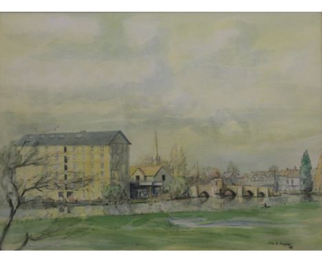 JOHN R DOUGLAS, St Ives, Cambridgeshire, watercolour, signed and dated '88, framed and glazed. 45 x 33.5 cm. 