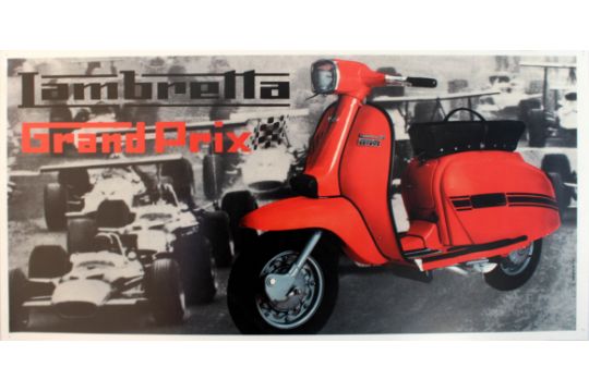 Original Vintage Advertising Poster For The Lambretta Grand Prix 1968 1971 Designed By Nuccio