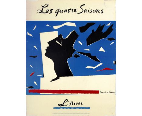Original vintage advertising poster for an Yves Saint Laurent: 25 years of design exhibition at the Metropolitan Museum of Ar