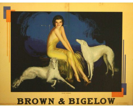 Original vintage advertising poster for Brown &amp; Bigelow - Good Evening - by the American pin-up artist, Rolf Armstrong (1