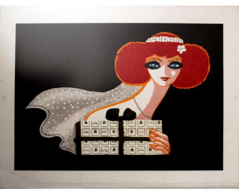 Original vintage advertising poster by the French graphic artist Bernard Villemot (1911-1989) for a wedding gift service - Li