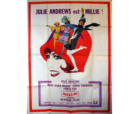 Large original vintage movie poster for the comedy musical film, Thoroughly Modern Millie, starring Julie Andrews, James Fox 