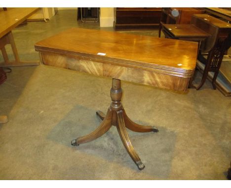 Reproduction Mahogany Fold Over Card Table, 85x42cm