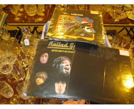 Box of LPs including Rolling Stones, Eagles, Rainbow etc