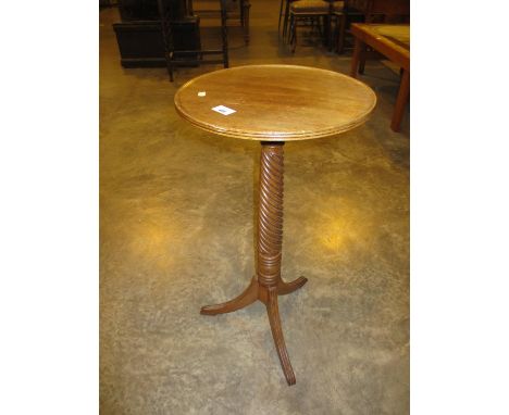 Mahogany Wine Table on Spiral Fluted Pillar