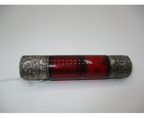 Victorian Ruby Glass Double End Scent Bottle