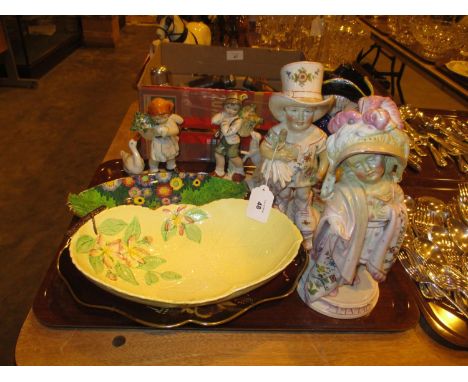 Three Carlton Ware Dishes, Toby Jug and 2 West German Figures