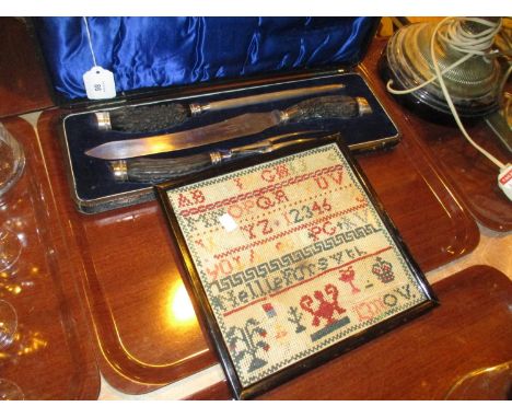 Horn Handle Carving Set and a Small Sampler