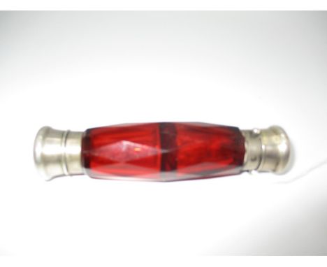 Victorian Ruby Glass Double End Scent Bottle