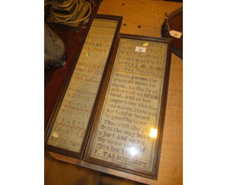 1804 Sampler and a Sampler by F. Talbot