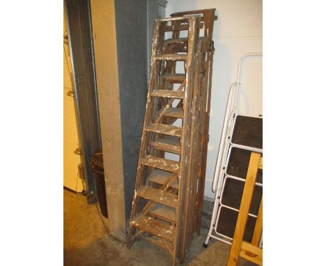 Three Wooden Step Ladders