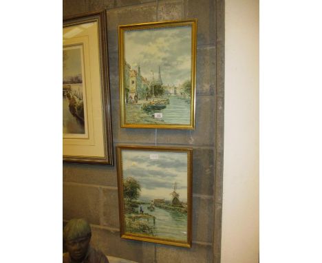 John Hamilton Glass, (Scottish 1890-1925), Pair of Watercolours of Dutch Scenes, each 43x32cm