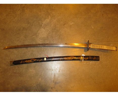 Japanese Katana having a Shagreen Handle and Lacquer Scabbard