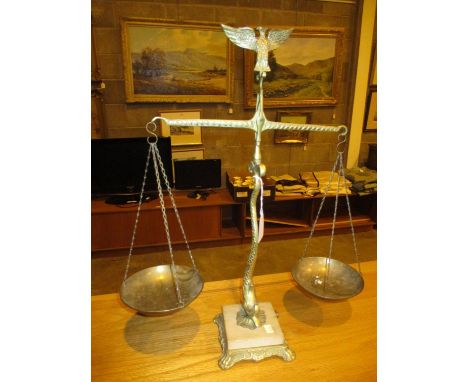 Brass Dolphin Pillar Balance Scales