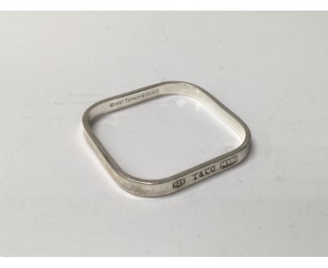 Silver Tiffany square bangle