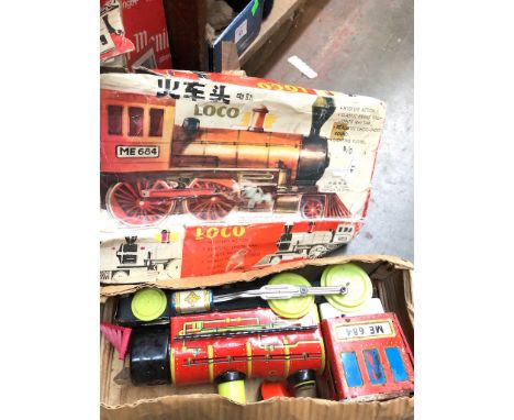 A tinplate train engine 